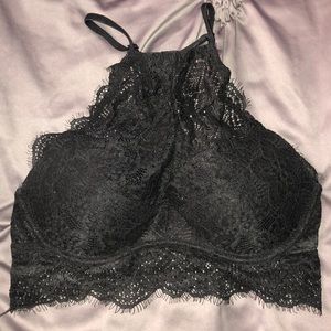 Halter Eyelash Lace bralette w/ Cups